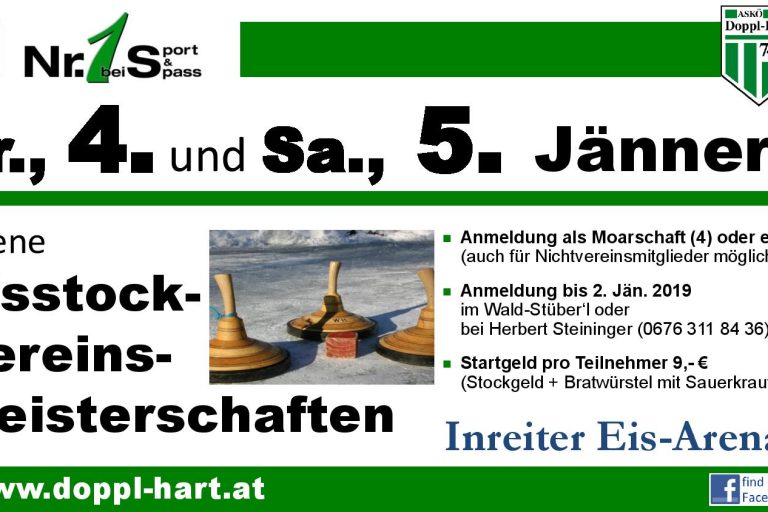 Plakat Eisstock VM 2019 quer Plakat Eisstock VM 2019 quer